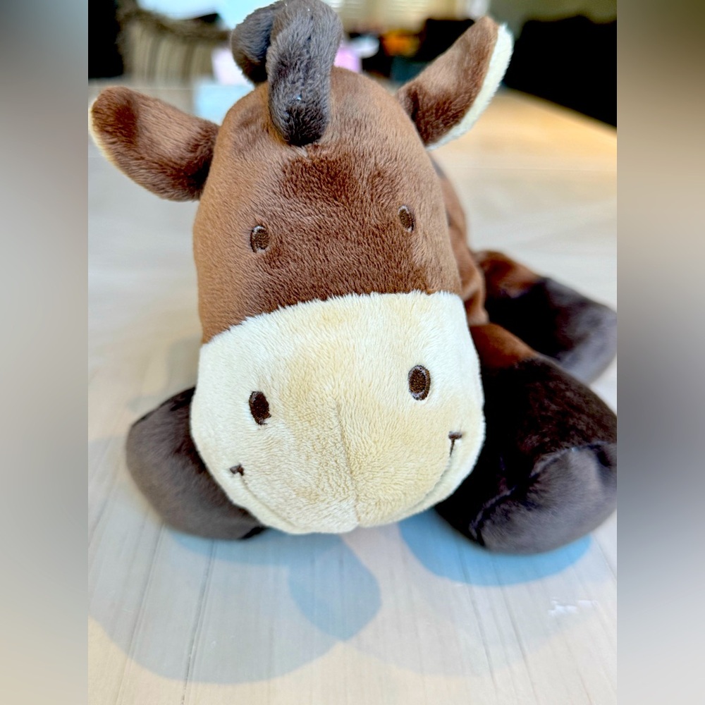 Koala Baby Horse Plush Rattle – Brown – 11” – Crinkle Feet – Like New